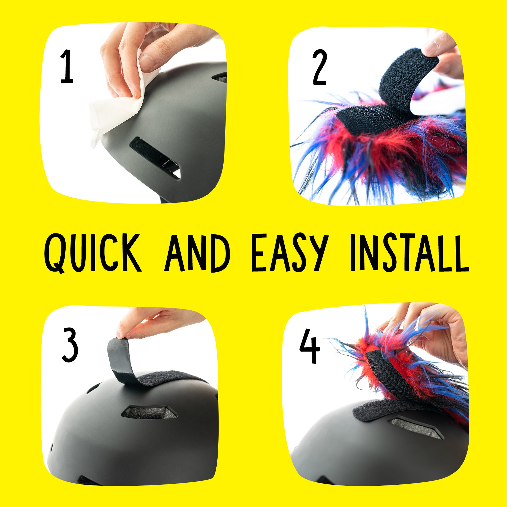 Yacu the Iguana Helmet Mohawk in Red/Blue/Black